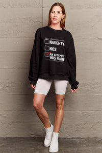 Simply Love Full Size Letter Graphic Long Sleeve Sweatshirt